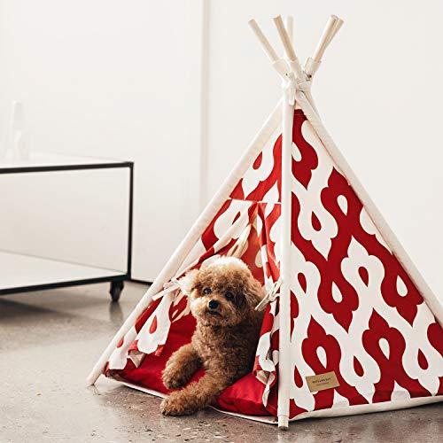 新作マット・カーペット ペットティピーテント Sサイズ ペットテント ペットハウス 犬 猫 KL-TENT-S (G.RED) 【2211313666】(11668円)