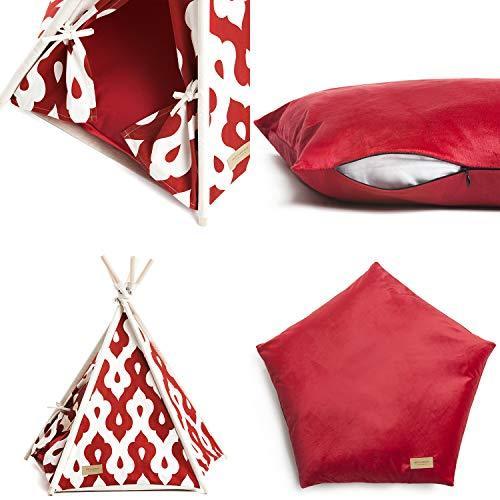 新作マット・カーペット ペットティピーテント Sサイズ ペットテント ペットハウス 犬 猫 KL-TENT-S (G.RED) 【2211313666】(11668円)