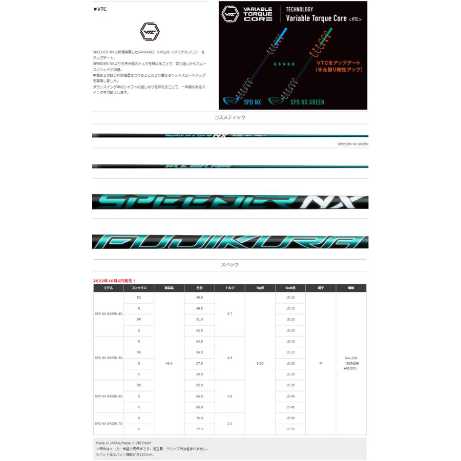 キャロウェイ純正スリーブ付カスタムシャフト フジクラ スピーダーNXグリーン FUJIKURA SPEEDER NX GREEN エヌエックス｜kimassiya｜03