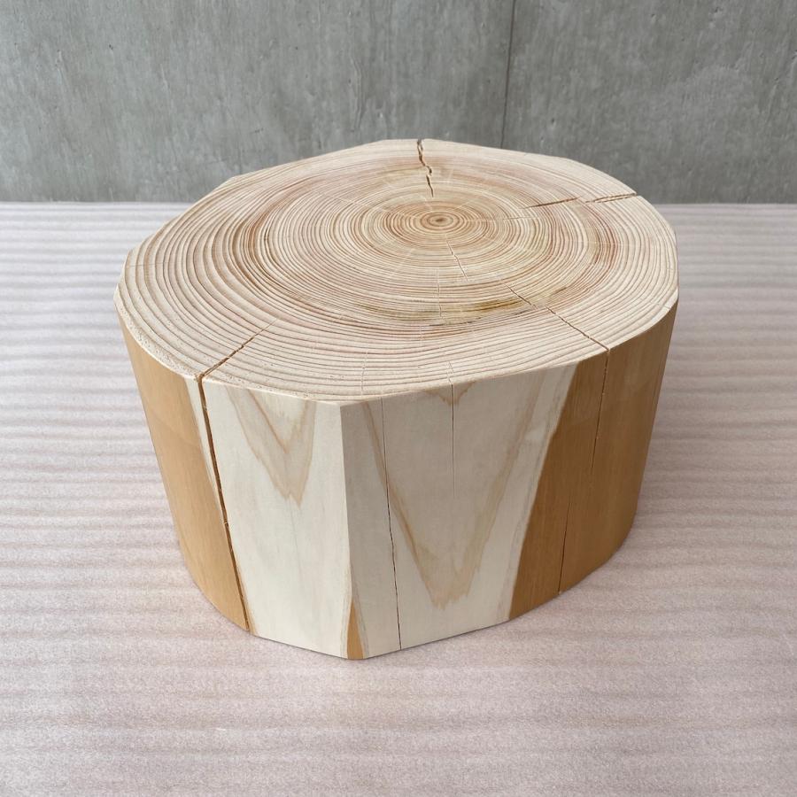 ヒノキの切り株のプレート】木 丸太 オブジェ フラワーディスプレイ