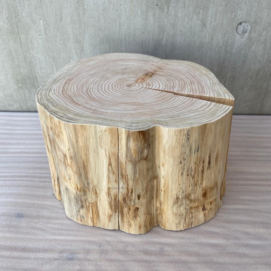 ヒノキ切り株の造形的置物】テーブル 丸太 オブジェ サイドテーブル