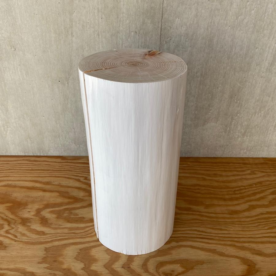 欲しいの 白ペンキを塗ったヒノキの切り株の置物 2 細 オブジェ 置き物 qhema Com