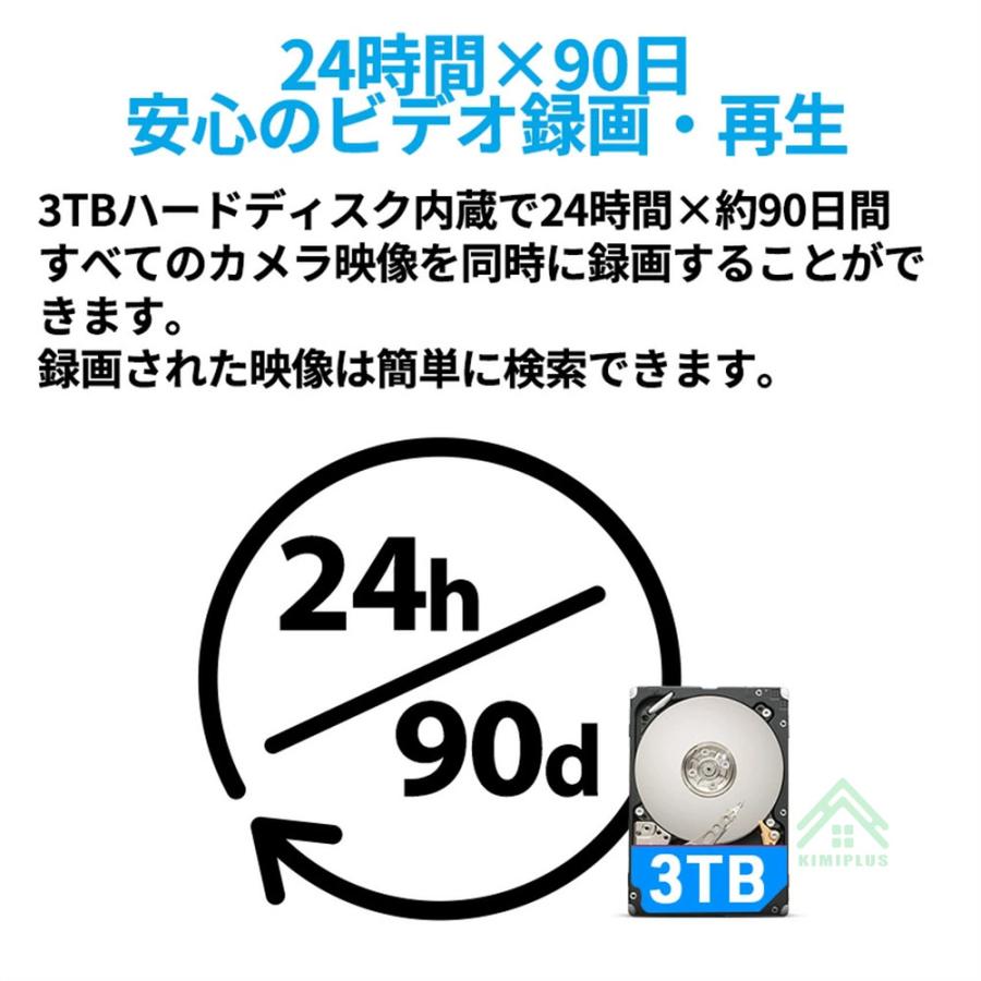 Hiseeu 防犯カメラ 屋外 家庭用 有線 POE 500万画素 4台 モニター付き