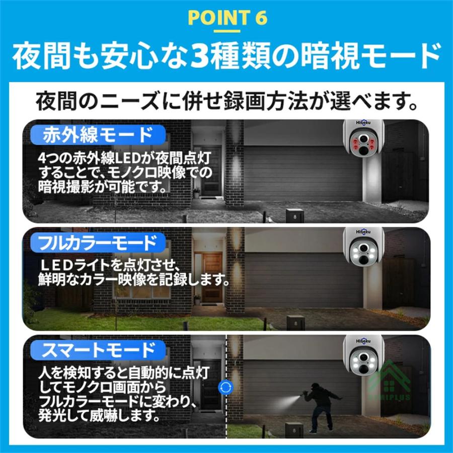 Hiseeu 防犯カメラ 屋外 家庭用 ソーラー ワイヤレス 400万画素 wifi