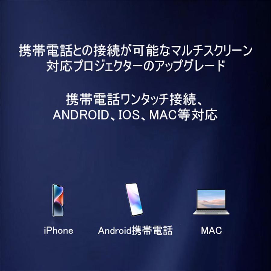 プロジェクター 小型 家庭用 天井 高性能 スマホ wifi Bluetooth ネイティブ1080P アンドロイドOS搭載 内蔵スピーカー 自由四角補正 3000ルーメン |  | 05