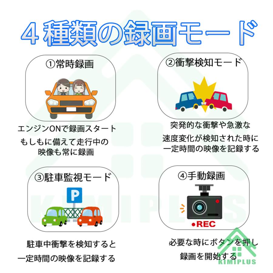 超歓迎】 KIMIPLUSドライブレコーダー 前後2カメラ 付デジタルルーム