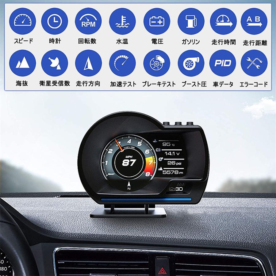 最先端 メーター GPS OBD2 両モード スピードメーター ヘッドアップディスプレイ HUD 12V 追加メーター AP-6 送料無料 日本語説明書付き |  | 01