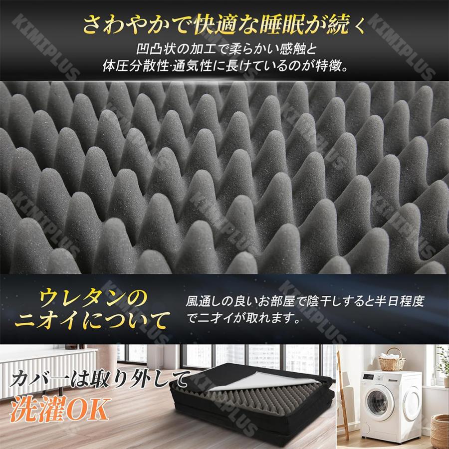 マットレス 高反発 三つ折りマットレス 極厚10cm 30D おりたたみマットレス 210N 敷き布団 凹凸加工 体圧分散 抗菌防臭 洗えるカバー 三つ折 通気 オールシーズ |  | 10