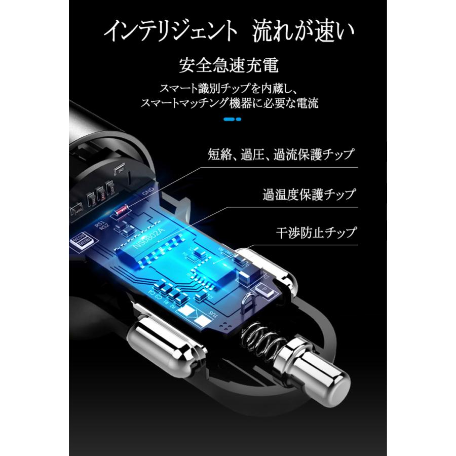 車載 FMトランスミッター BLUETOOTH トランスミッターAUX 多機能 高音質 通話対応 USBメモリ 電源 カーチャージャー シガーソケット |  | 05