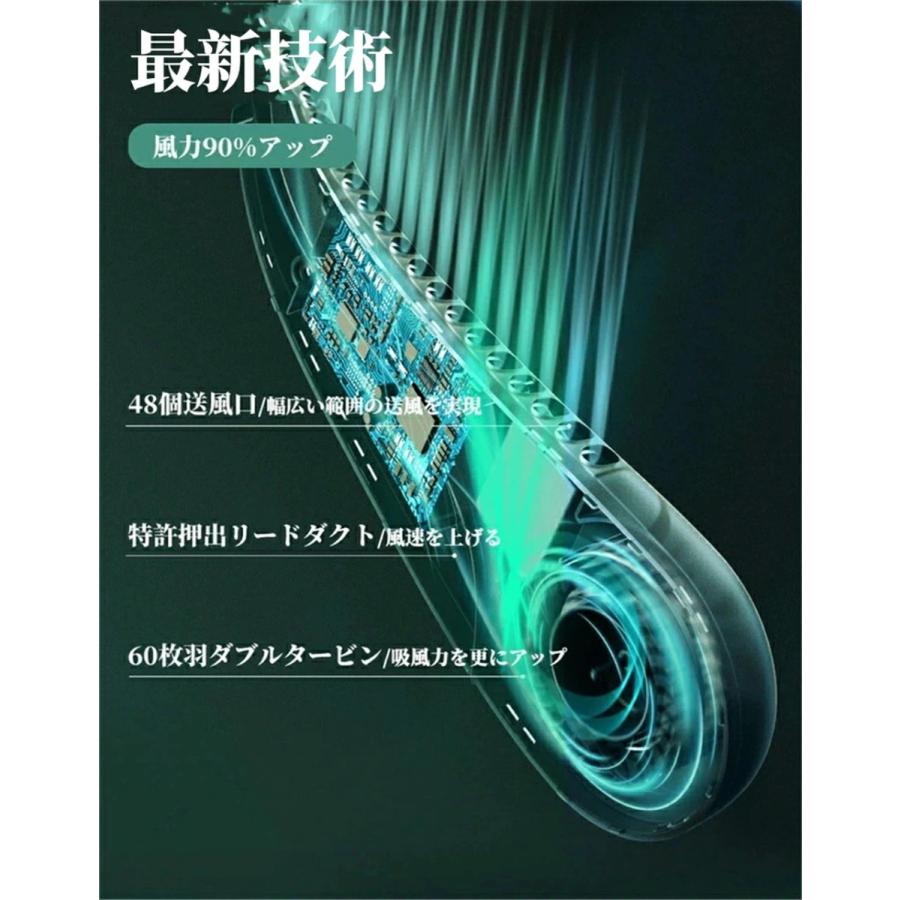 2022新品 首掛け扇風機 携帯扇風機 静音 軽量 USB充電 涼感 熱中症対策 3段階 快適装着 低噪音 360度冷却 ネックバンドファン 日本語説明書付き |  | 02