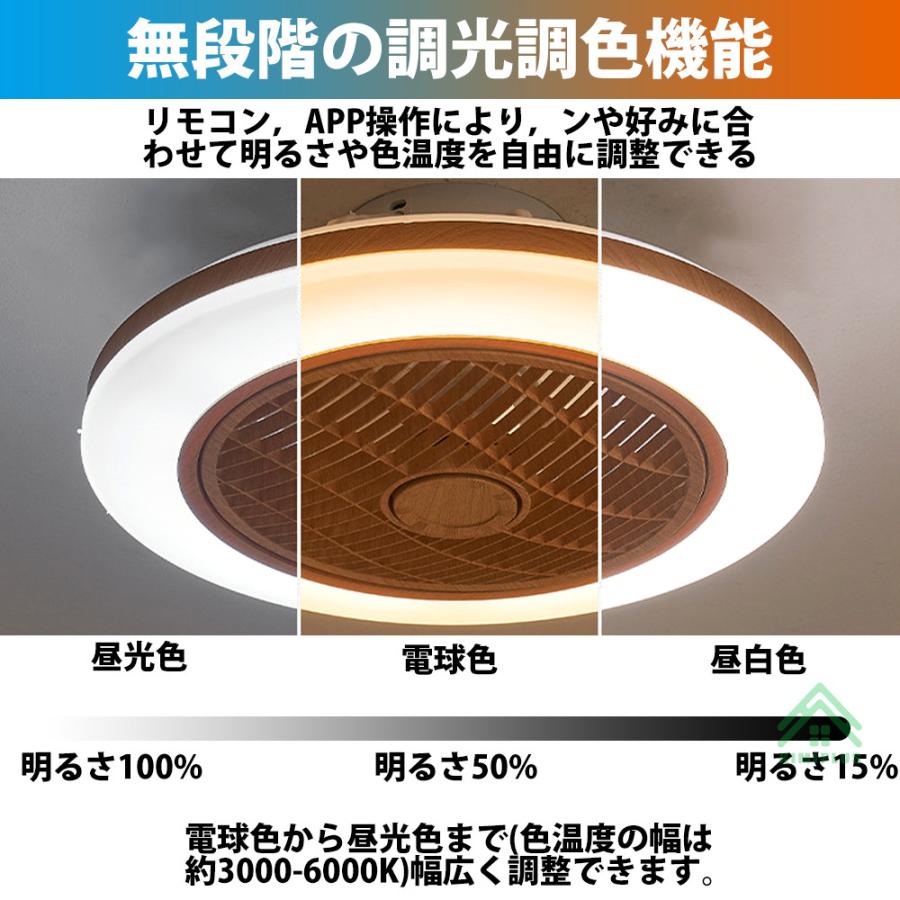 【最新型】シーリングファンライト led dcモーター 軽量 調光調色 12畳 ファン付き照明 シーリングファン 風量調節 静音 薄型 小型 北欧 リモコン 寝室の画像