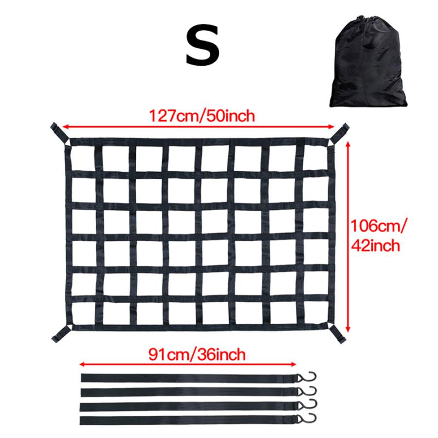 カーゴネット 大型 軽トラ 軽トラック トラック 208×127cm 車用 トランクネット ルーフキャリア ネット カラビナ Dリング フック付 荷物落下防止 収納袋付属 |  | 06