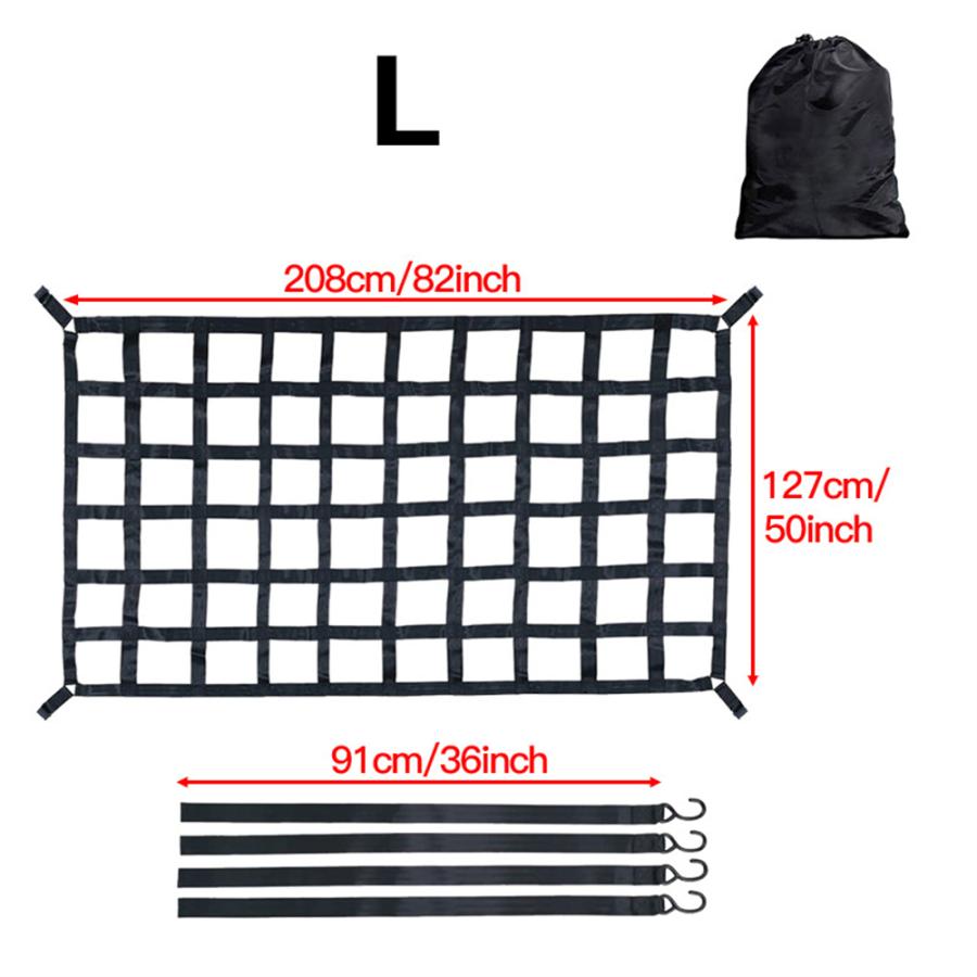 カーゴネット 大型 軽トラ 軽トラック トラック 208×127cm 車用 トランクネット ルーフキャリア ネット カラビナ Dリング フック付 荷物落下防止 収納袋付属 |  | 08