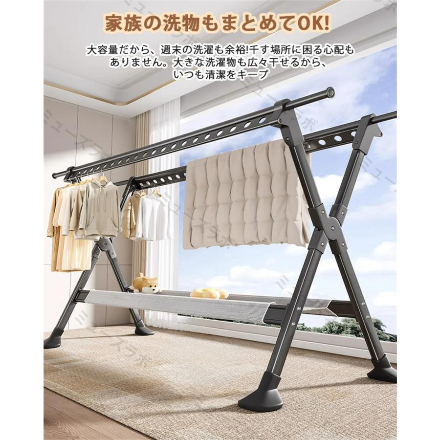 露天物干し照明ランプ 屋内 露天 伸縮 ステンレス鋼 室内物干し 洗い濯ぎ物干し 耐風 縁側物干し 多役立つこと物干し台 布団干し 大収容能力 錆びない 竿 布団 敷き妙 ふとん