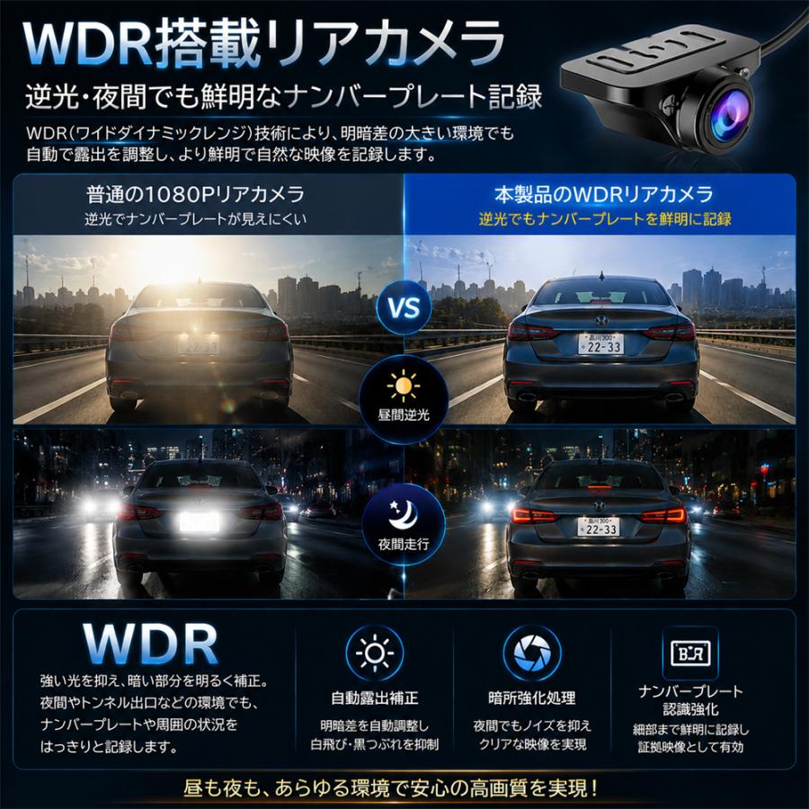 ドライブレコーダー ミラー型 4K 前後カメラ SONYセンサー搭載 12