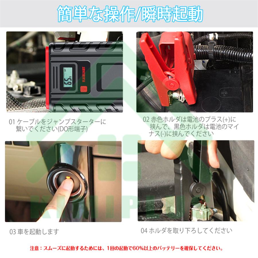 エンジンスターター 12V 車用 46800mAh大容量 3000Aピーク電流