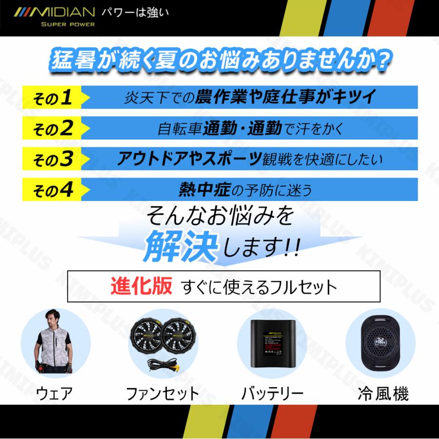 空調作業服 ファン付 べスト 冷却器付 作業服 空調ウェア 32V 20000mAh