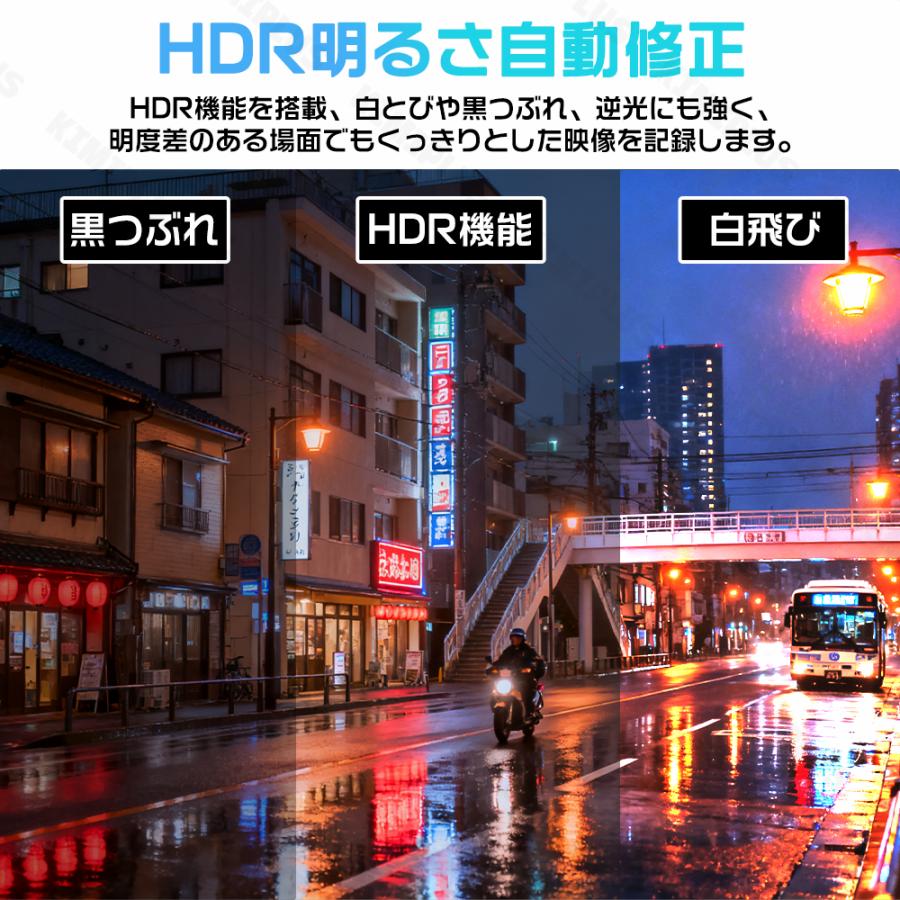 ドライブレコーダー 前後 2カメラ 4K HD 1440P 800万画素 GPS WIFI