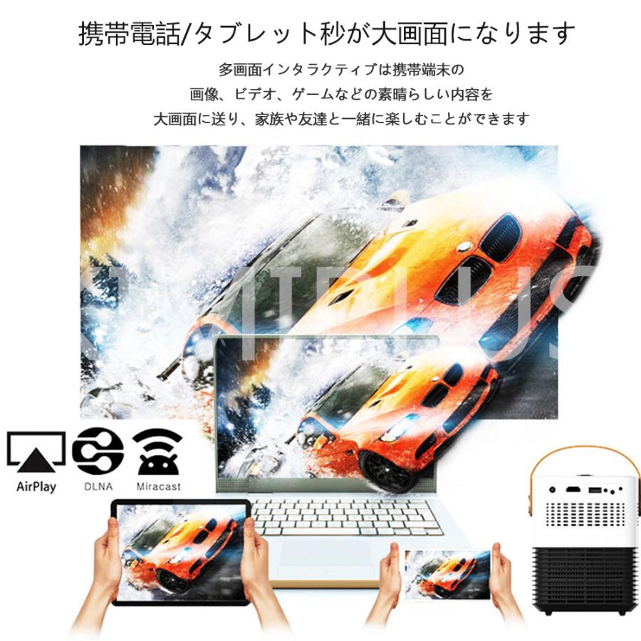 プロジェクター 小型 ワイヤレス投影 1920*1080フルHD対応 Bluetooth