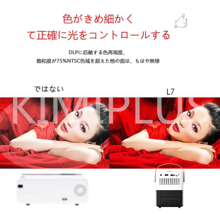 プロジェクター 小型 ワイヤレス投影 1920*1080フルHD対応 Bluetooth
