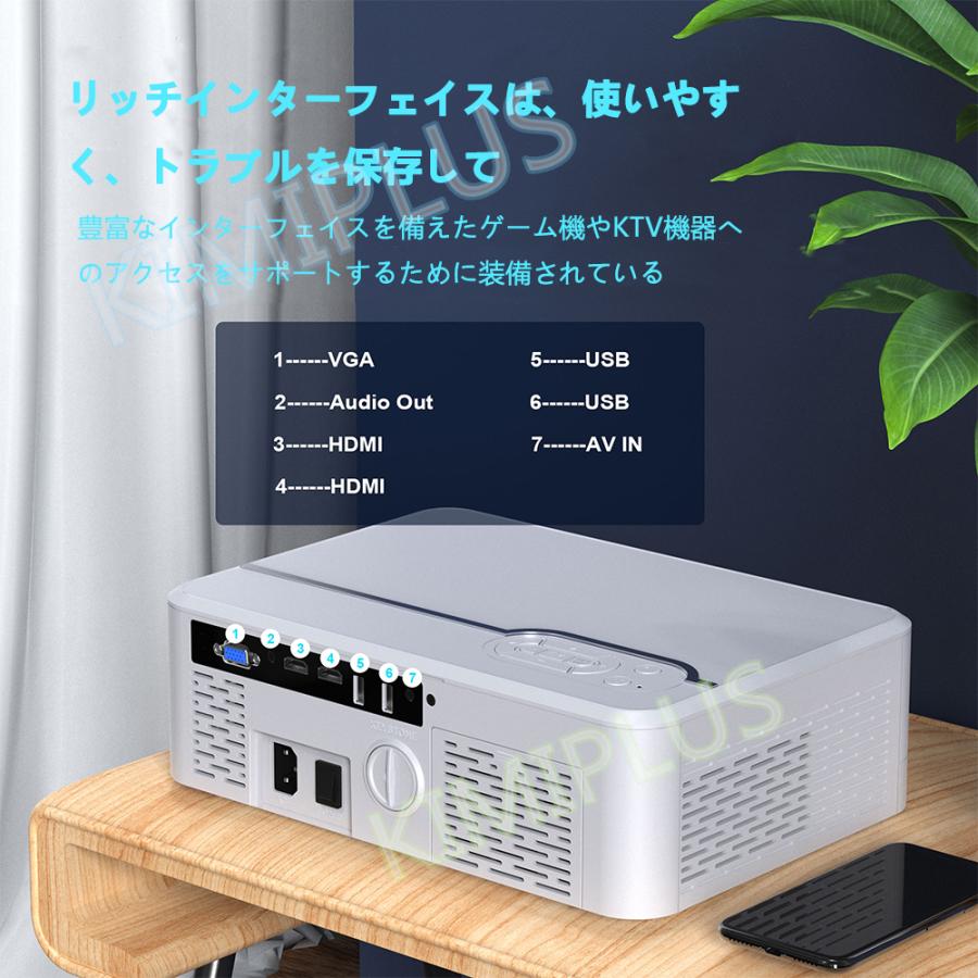 プロジェクター 小型 家庭用 超軽量 dvd bluetooth WiFi スマホ iPhone HD 1080P 16:9 ホームシアター 内蔵スピーカー 吊り下げ式 天井 壁掛け プレゼント |  | 06