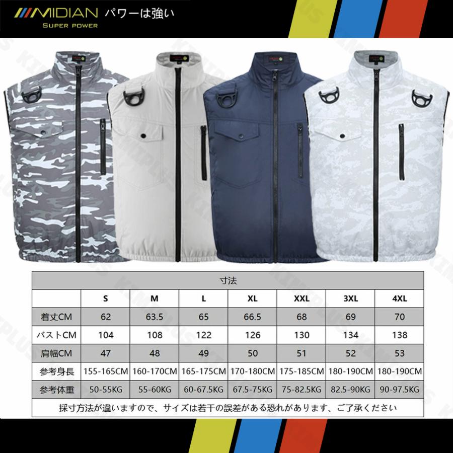 24v新品未使用空調服 MIDIAN 空調作業服 19/24V/30V 20000大容量 バッテリー別売 9枚羽根