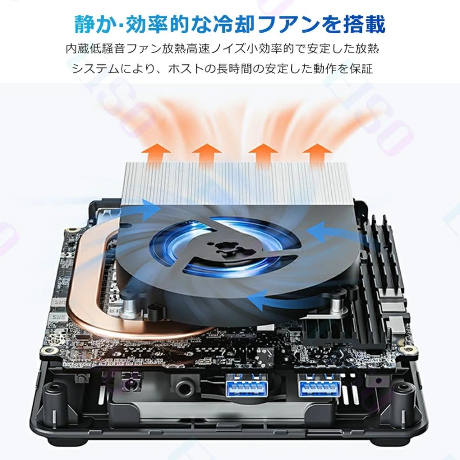 ミニPC mini pc パソコン windows11 14代高性能CPU intel N150 最大3.6GHz 4KHD 60Hz 3画面出力 DDR5 12GB 4800MHz/s 高速SSD 256GB~2048GB WiFi5 Bluetooth5.2の画像