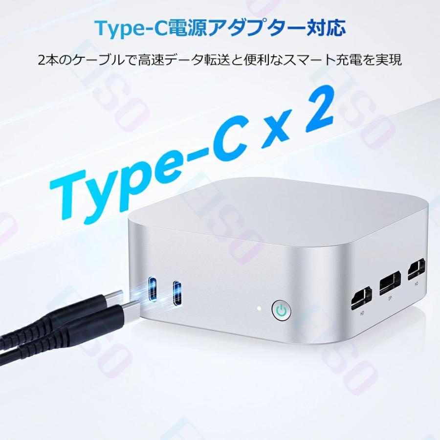 ミニPC mini pc パソコン windows11 14代高性能CPU intel N150 最大3.6GHz 4KHD 60Hz 3画面出力 DDR5 12GB 4800MHz/s 高速SSD 256GB~2048GB WiFi5 Bluetooth5.2の画像
