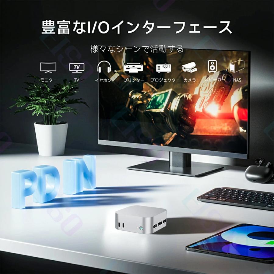 ミニPC mini pc パソコン windows11 14代高性能CPU intel N150 最大3.6GHz 4KHD 60Hz 3画面出力 DDR5 12GB 4800MHz/s 高速SSD 256GB~2048GB WiFi5 Bluetooth5.2の画像