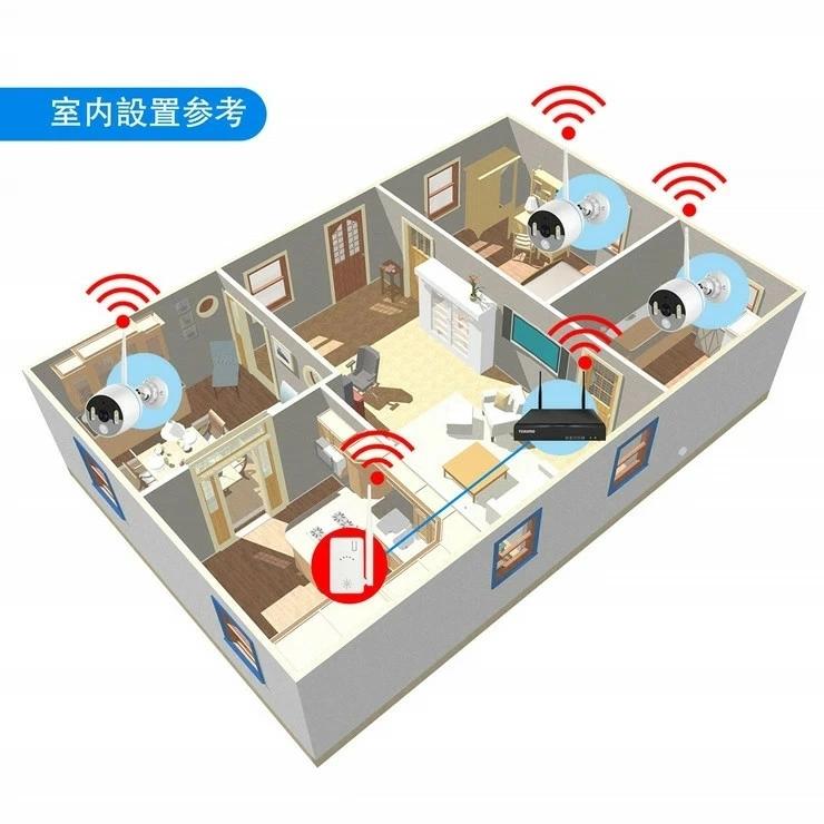 Hiseeu WiFi 中継器 無線LAN 中継器 2.4 GHz Wifiブースター wifi 監視カメラ ワイヤレス防犯カメラ電波改善 IPCルーター リピーター |  | 02