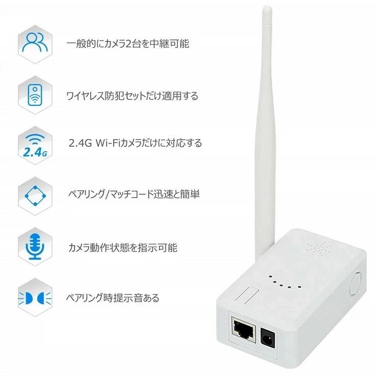 Hiseeu WiFi 中継器 無線LAN 中継器 2.4 GHz Wifiブースター wifi 監視カメラ ワイヤレス防犯カメラ電波改善  IPCルーター リピーター