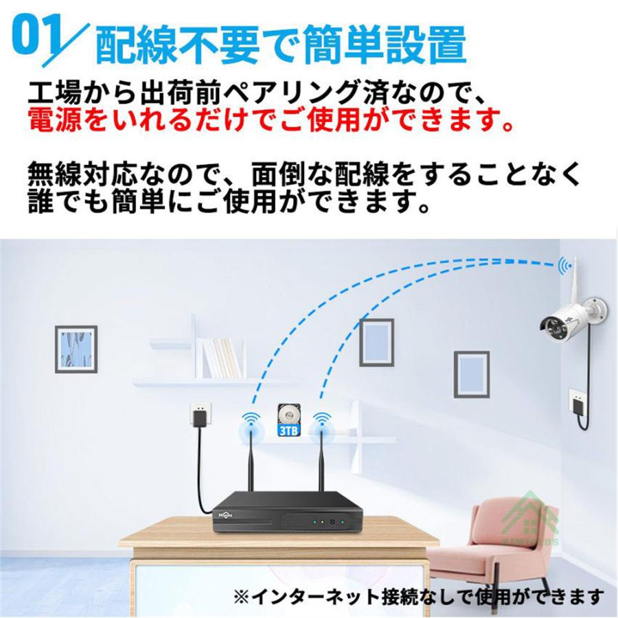 Hiseeu 防犯カメラ 屋外 家庭用 ワイヤレス 300万画素 wifi 8台 Hiseeu 防犯カメラ 屋外 家庭用 ワイヤレス 300万画素 wifi 8台