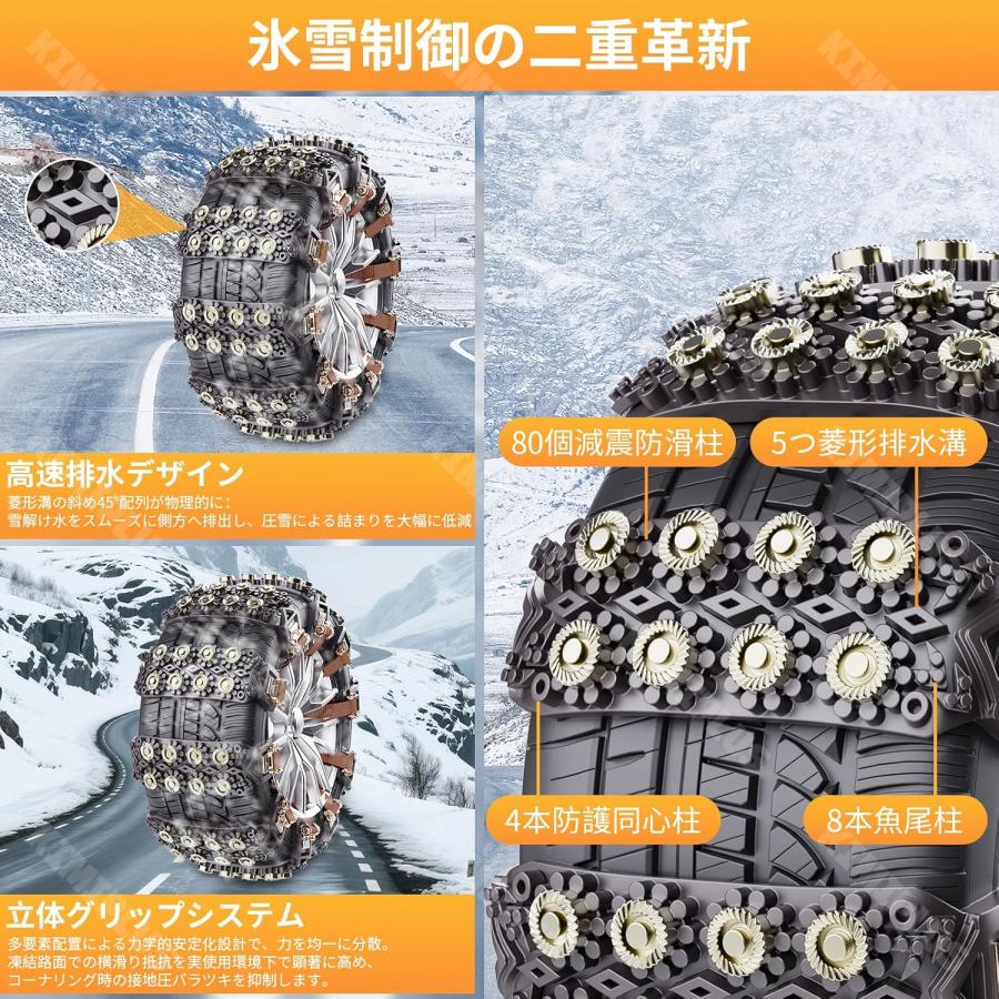 タイヤチェーン 非金属 ジャッキアップ不要 スノーチェーン 取付簡単
