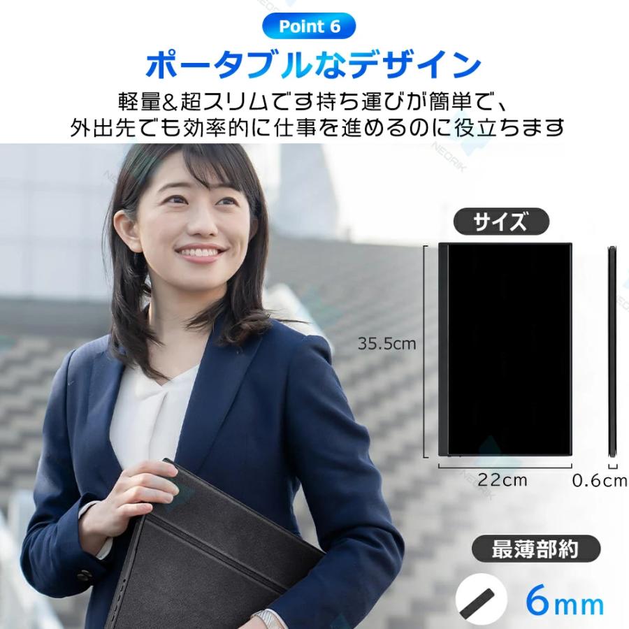 モバイルモニター 15.6インチ 16型 1080PフルHD ディスプレイ 超薄型