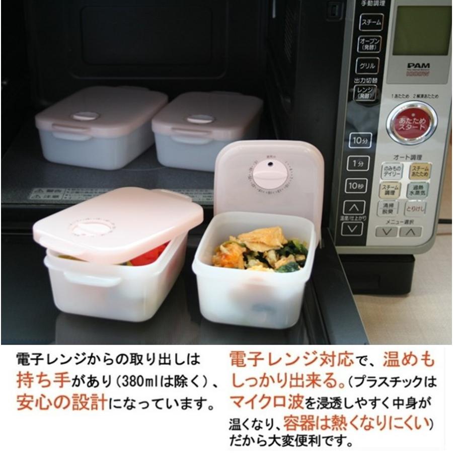プラスチック容器 100 セット 　(電子レンジ対応) お得！ 電子レンジ 保存容器 レンジ 容器 蒸気抜 日付機能 食品容器
