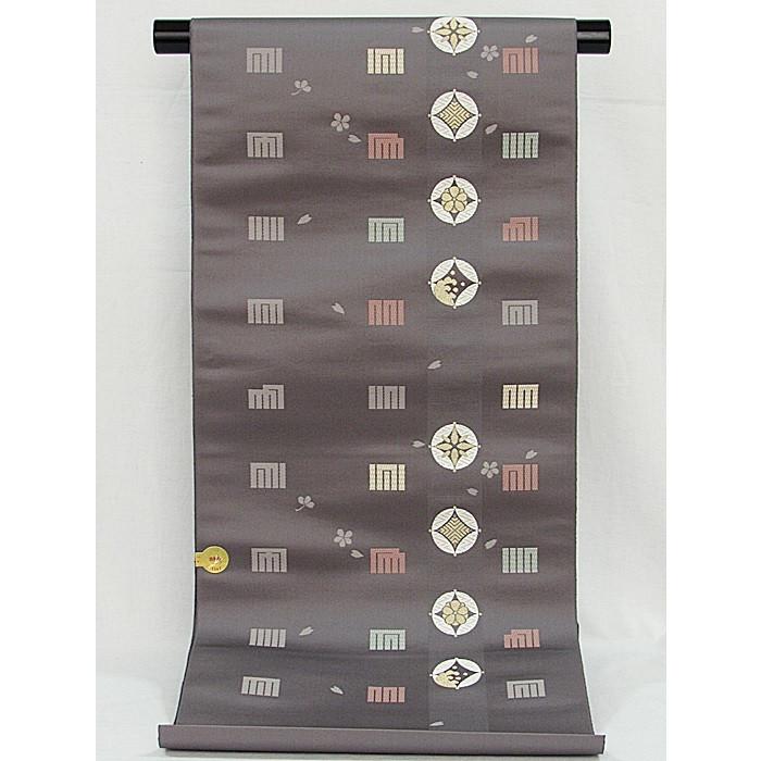 新品】西陣1587 新装大橋謹製／織九寸名古屋帯／源氏香に桜 吉祥七宝文 