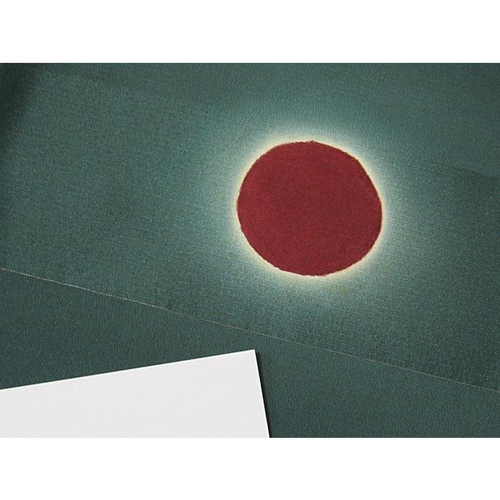 【新品】仮エバ コート 高級横段銀糸通し生地 引き染め／別注 蛍暈かし★とくさ色／フルオーダー(お仕立付き)の画像