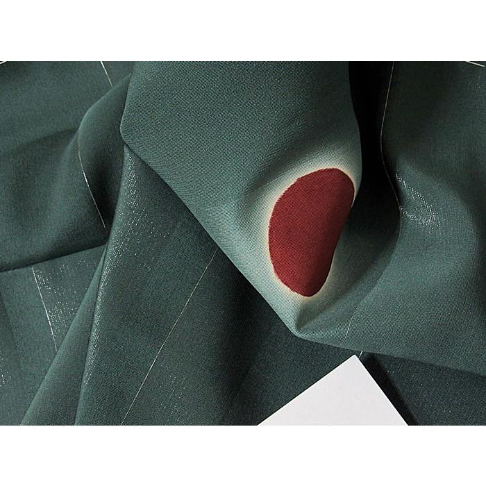 【新品】仮エバ コート 高級横段銀糸通し生地 引き染め／別注 蛍暈かし★とくさ色／フルオーダー(お仕立付き)の画像
