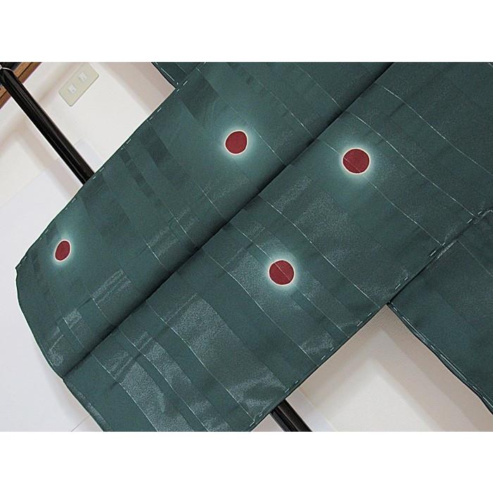 【新品】仮エバ コート 高級横段銀糸通し生地 引き染め／別注 蛍暈かし★とくさ色／フルオーダー(お仕立付き)の画像