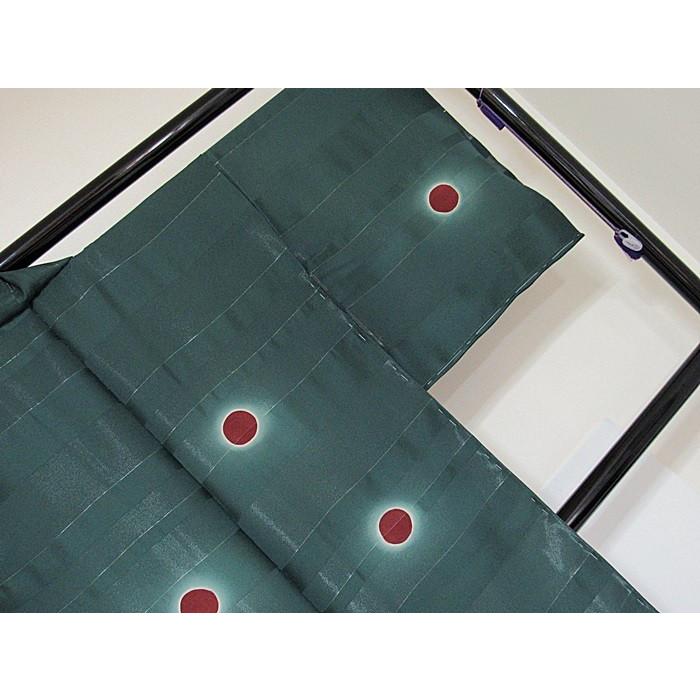 【新品】仮エバ コート 高級横段銀糸通し生地 引き染め／別注 蛍暈かし★とくさ色／フルオーダー(お仕立付き)の画像