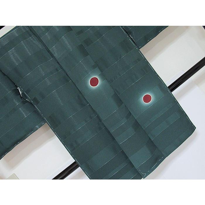 【新品】仮エバ コート 高級横段銀糸通し生地 引き染め／別注 蛍暈かし★とくさ色／フルオーダー(お仕立付き)の画像