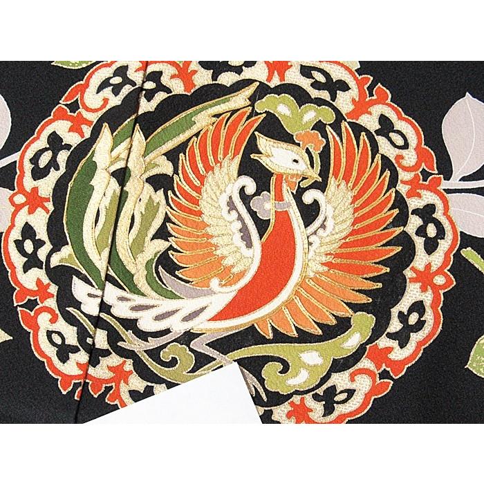 アウトレット 展示品】【黒留袖】正絹 京友禅／刺繍入り／鳳凰／仮絵羽