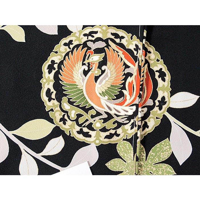 アウトレット 展示品】【黒留袖】正絹 京友禅／刺繍入り／鳳凰／仮絵羽