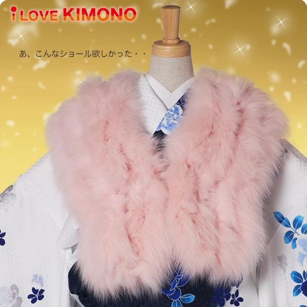 NISHIORI 【在庫処分】FOX4連 ショール フォックス ピンク 成人式 前