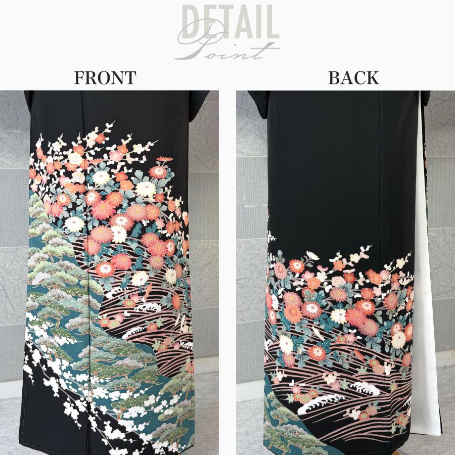 【レンタル】黒留袖 フルセット 五三桐 正絹 礼装 結婚式 母親 親族用 着物 3泊4日 往復送料無料 簡単返却 【Mサイズ No.0020】 NISHIORI 【レンタル】黒留袖 フルセット 五三桐 正絹 礼装 結婚式