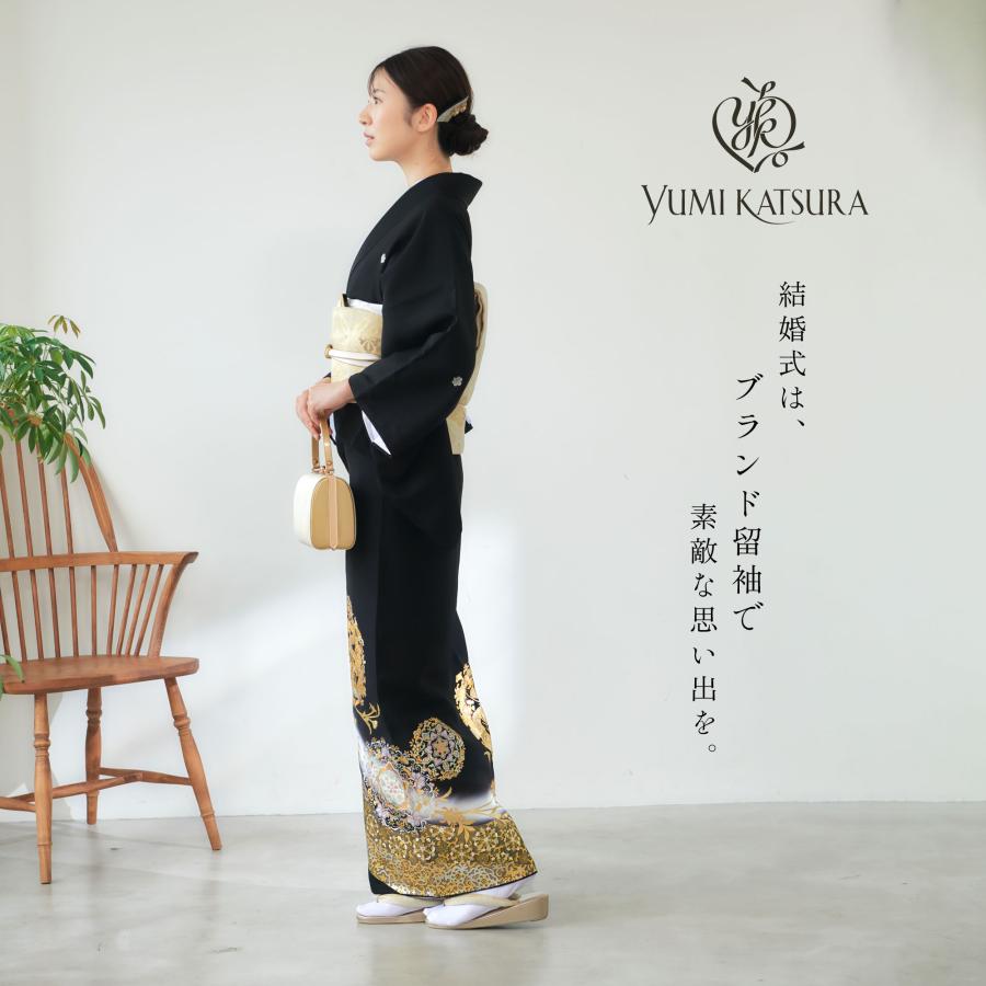 桂由美 ブランド レンタル 黒留袖 フルセット 貸衣装 【結婚式 婚礼 貸衣装】【往復送料無料】赤 YUMI KATSURA（ユミカツラ） 桂由美 ブランド レンタル 黒留袖 フル