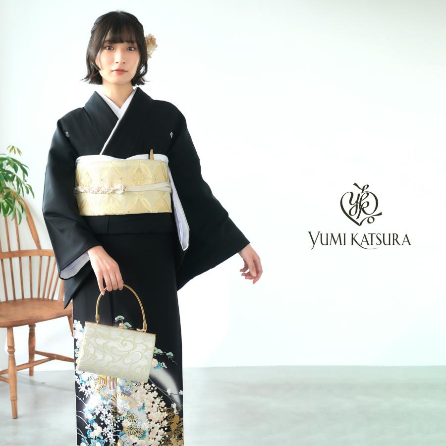 桂由美 YUMI KATSURA ブランド レンタル 黒留袖 フルセット 結婚式 婚礼 貸衣装 往復送料無料 豪華モダン柄 華やか 新婦母 薔薇 バラ No225 YUMI KATSURA（ユミカツラ） 桂由美 ブランド レンタル 黒留袖 フル