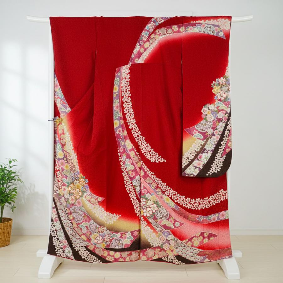 NISHIORI レンタル商品 振袖 フルセット 貸衣装 赤 レッド red No.036