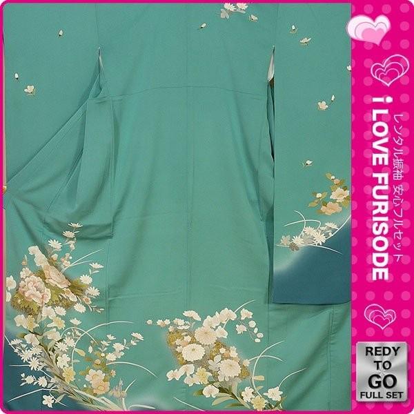 NISHIORI レンタル商品 振袖 フルセット 貸衣装 緑 グリーン green No