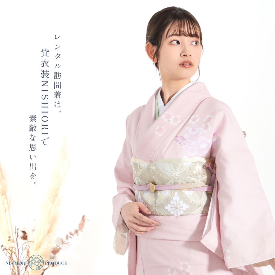 訪問着 レンタル 着物レンタル 貸衣装 フルセット 七五三 ピンク 上品 No.0394 NISHIORI 訪問着 レンタル 着物レンタル 貸衣装 フルセット 七五三